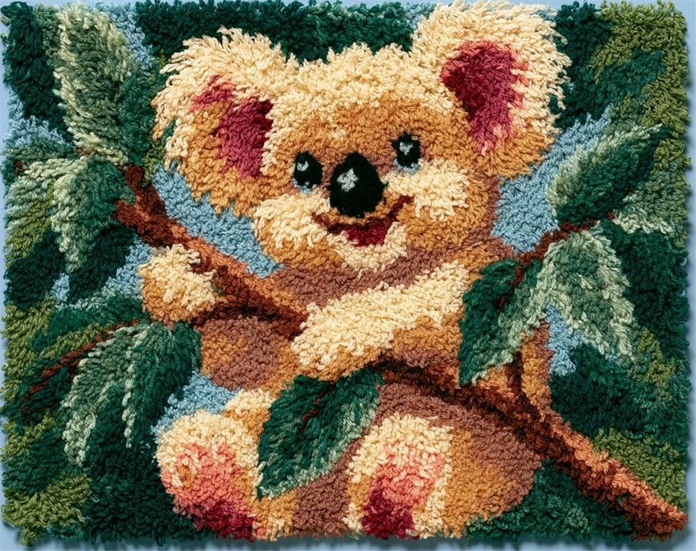 FWRTYCB Latch Hook Kits Rugs,Cute Smiling Koala