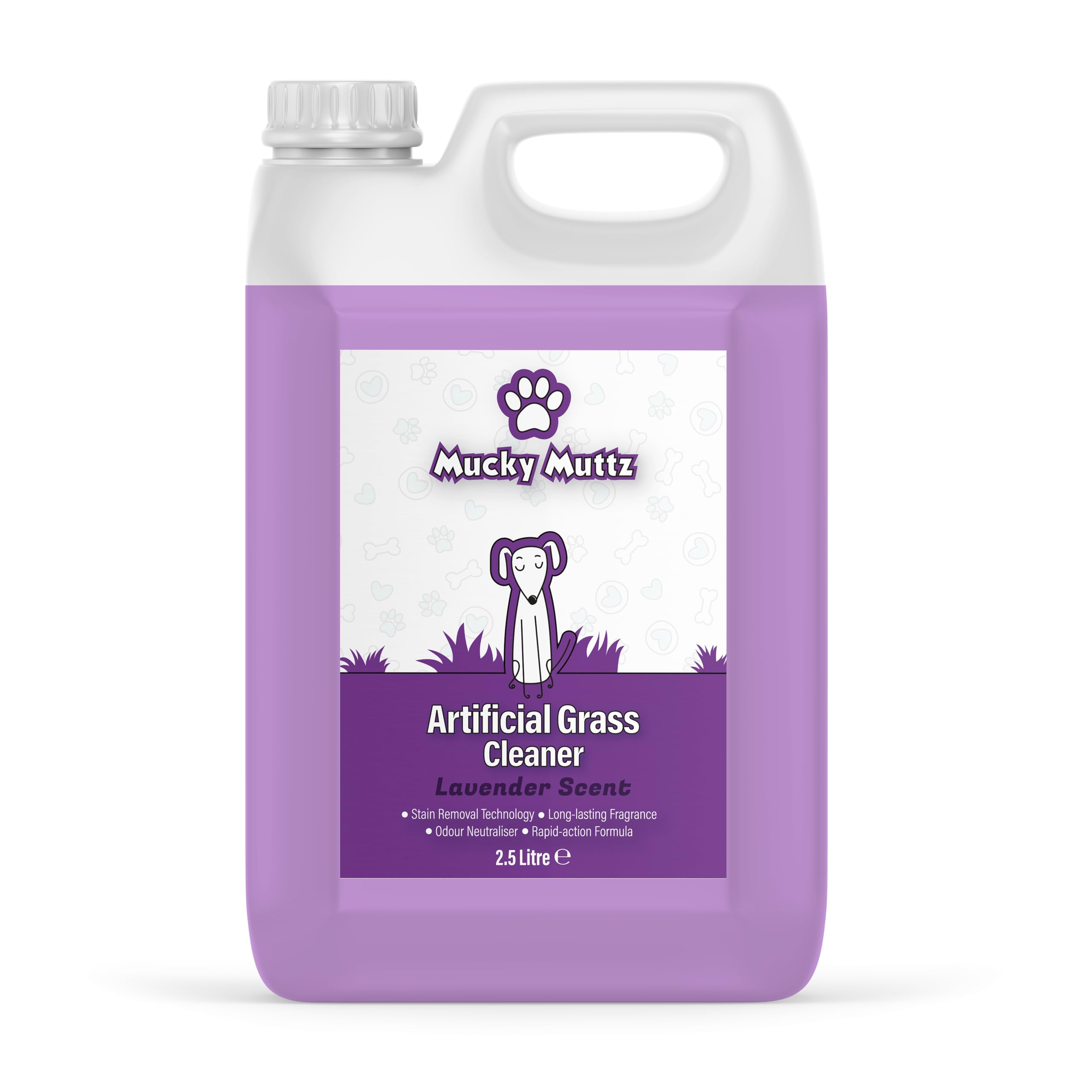 Mucky Muttz - Artificial Grass Cleaner – Dog Friendly, Disinfectant & Deodoriser for Laws- Neutralises Odours & Removes Urine Stains - Highly Concentrated - 2.5 Litre - (Lavander Fragrance)