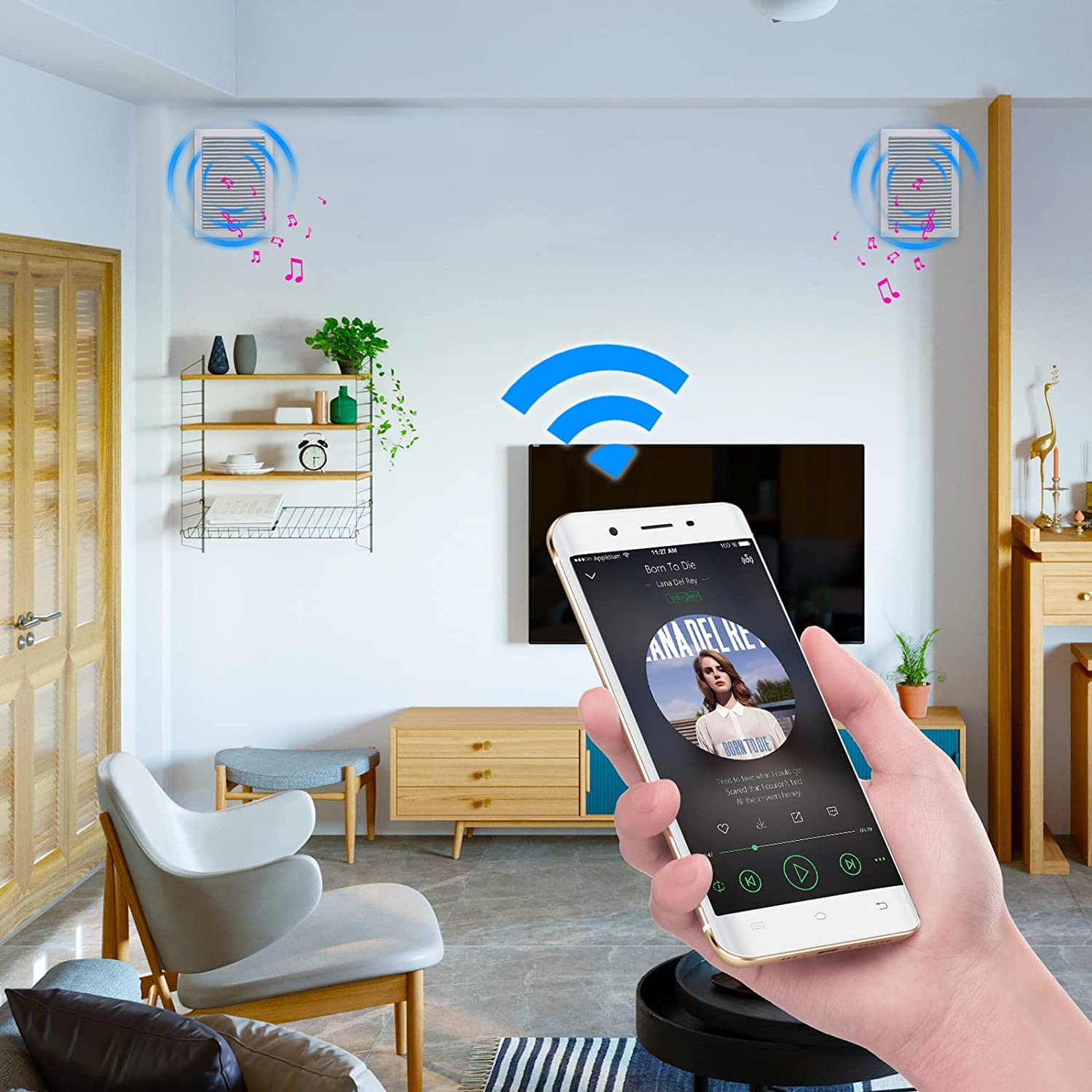 Herdio 5.25 Pollice 2-Way Bluetooth Altoparlanti Soffitto Parete Interno/Esterno Coppia