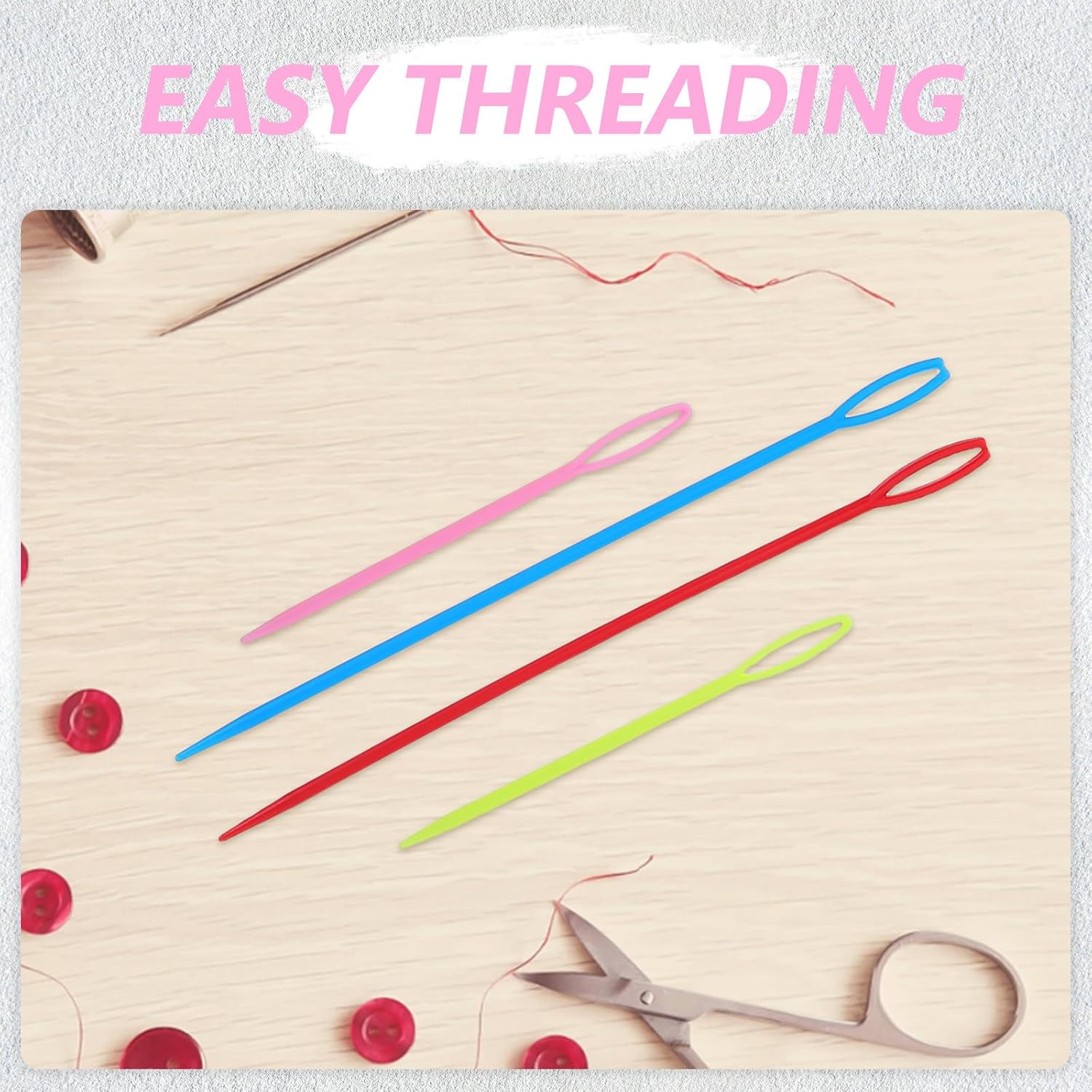 Generic 100pcs Plastic Yarn Needles: 3.5"/6" Large Eye Sewing Needles for DIY Crafts Crochet Yarn and Knitting Safety Lacing Handmade Canvas Projects with Case