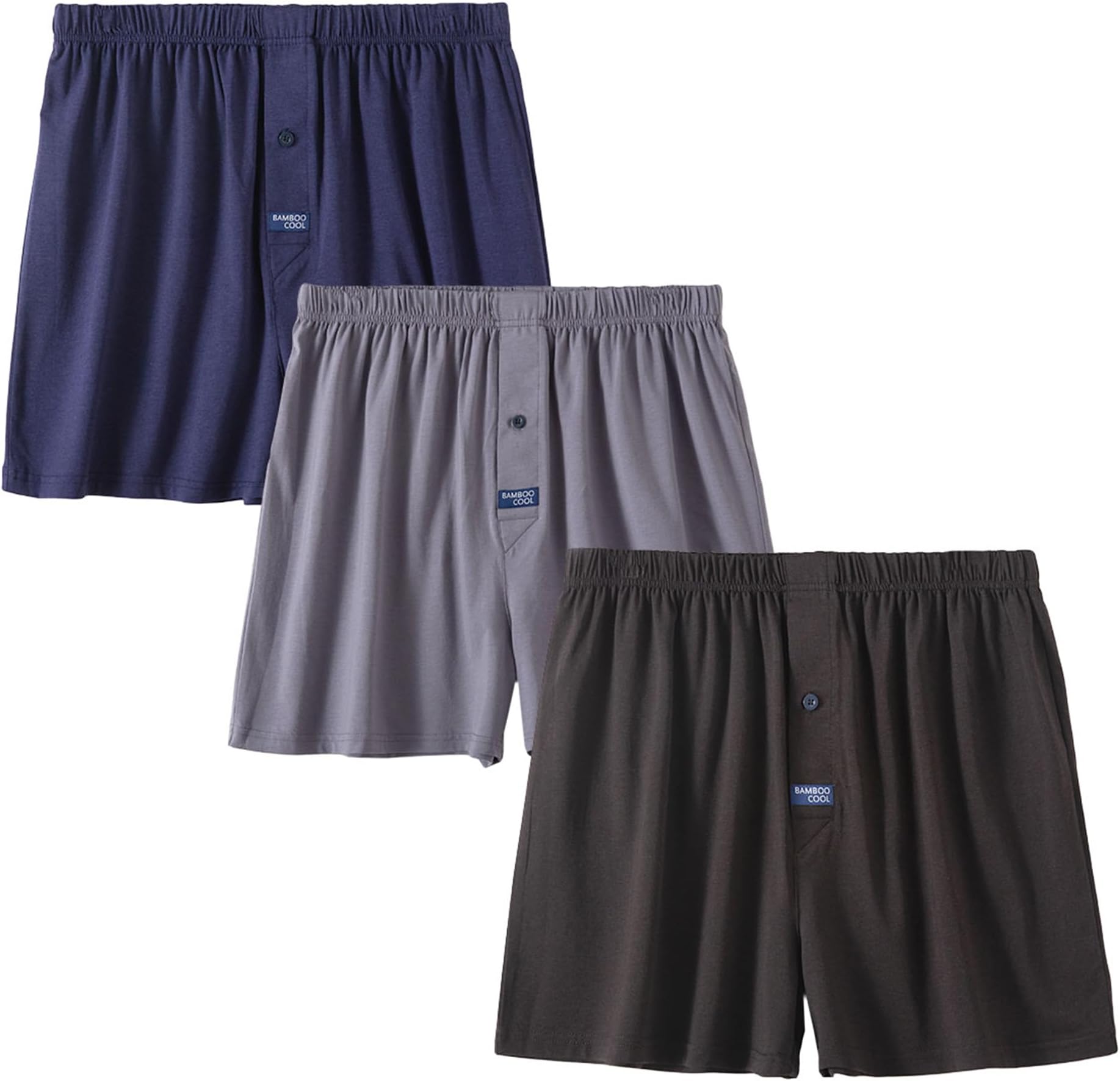 Men's Boxer Short soft and Breathable Knit Boxers for men Moisture-wicking Underwear with Button Fly