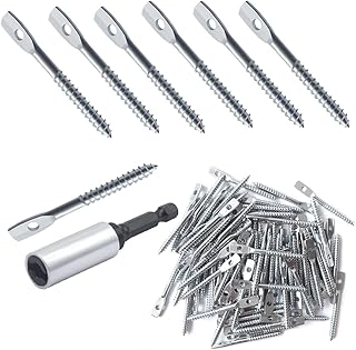 36Pack Eye Lag Screws 2" Eye Lag Wood Screw with 1Pcs Eye Lag Driver Galvanized Carbon Steel Heavy Duty Cement Concrete Wall Anchors Eye Bolts Lag Screw