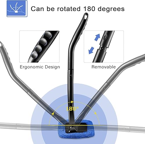 Miniatura 22 de Frienda Juego de 2 herramientas de limpieza de parabrisas para el interior del parabrisas del automóvil, limpiador de ventanas automático con mango