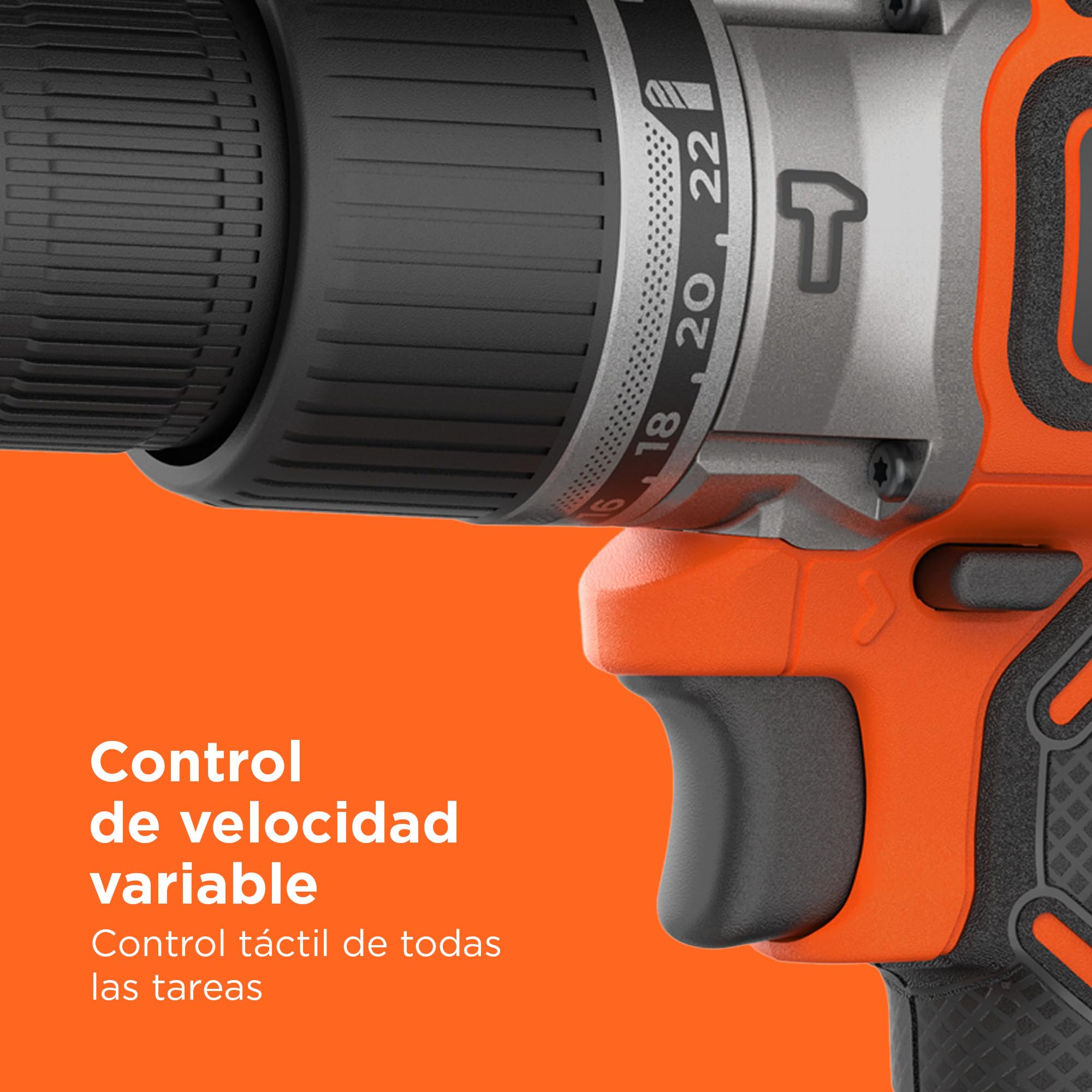 BLACK+DECKER Taladro percutor sin cable 18V, motor sin escobillas, 28,050 GPM, 52Nm, 2 velocidades para perforar madera y acero, herramienta sola, BL188N-XJ