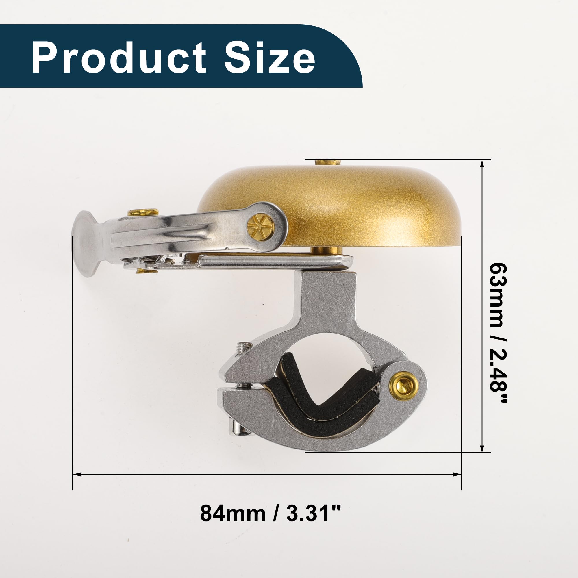 TUCKBOLD Mountain Bike Road Bike Bicycle Trigger Bell 100DB Retro Crisp Ringing Loud Sound Horn Adjustable Cycling Handlebar Bell Gold Tone for Adults Children - Image 4