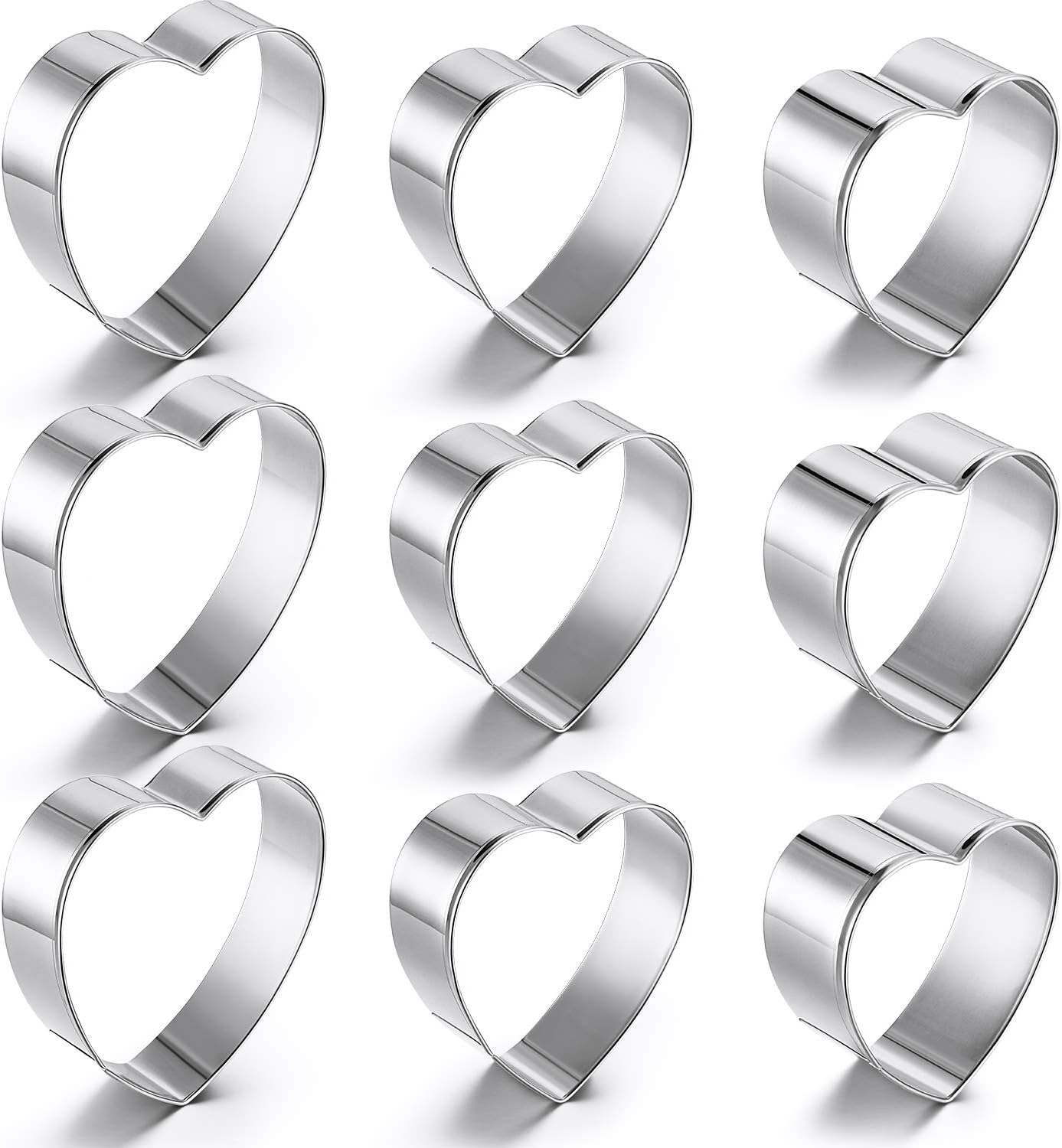 Ssdyl Clearance Sales, Heart Cookie Cutter Set,5 Piece Stainless Steel Heart Shaped Cookie Cutters Fondant Biscuit Cutters For Valentines Day