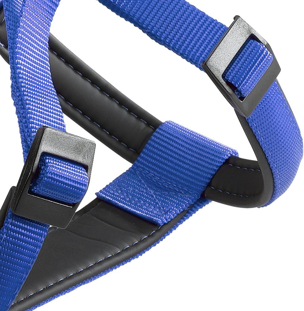 Ferplast Dog Harness Daytona, Medium and Large Size Dog Harness, Padded, Adjustable, Blue