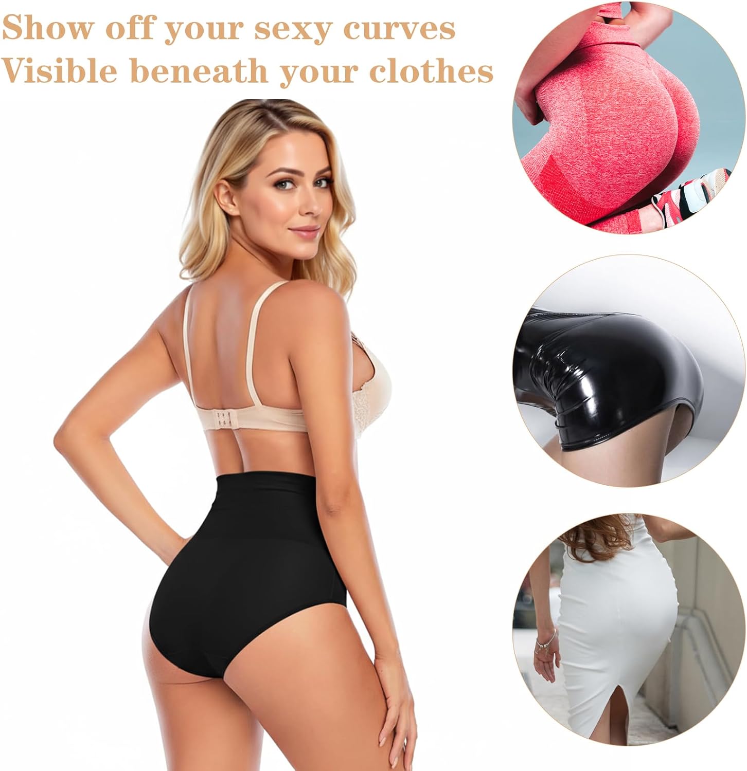 Yolev Thong Shapewear Tummy Control, High Waist Thong Shapewear Nylon Tummy Control Underwear for Women - Image 4