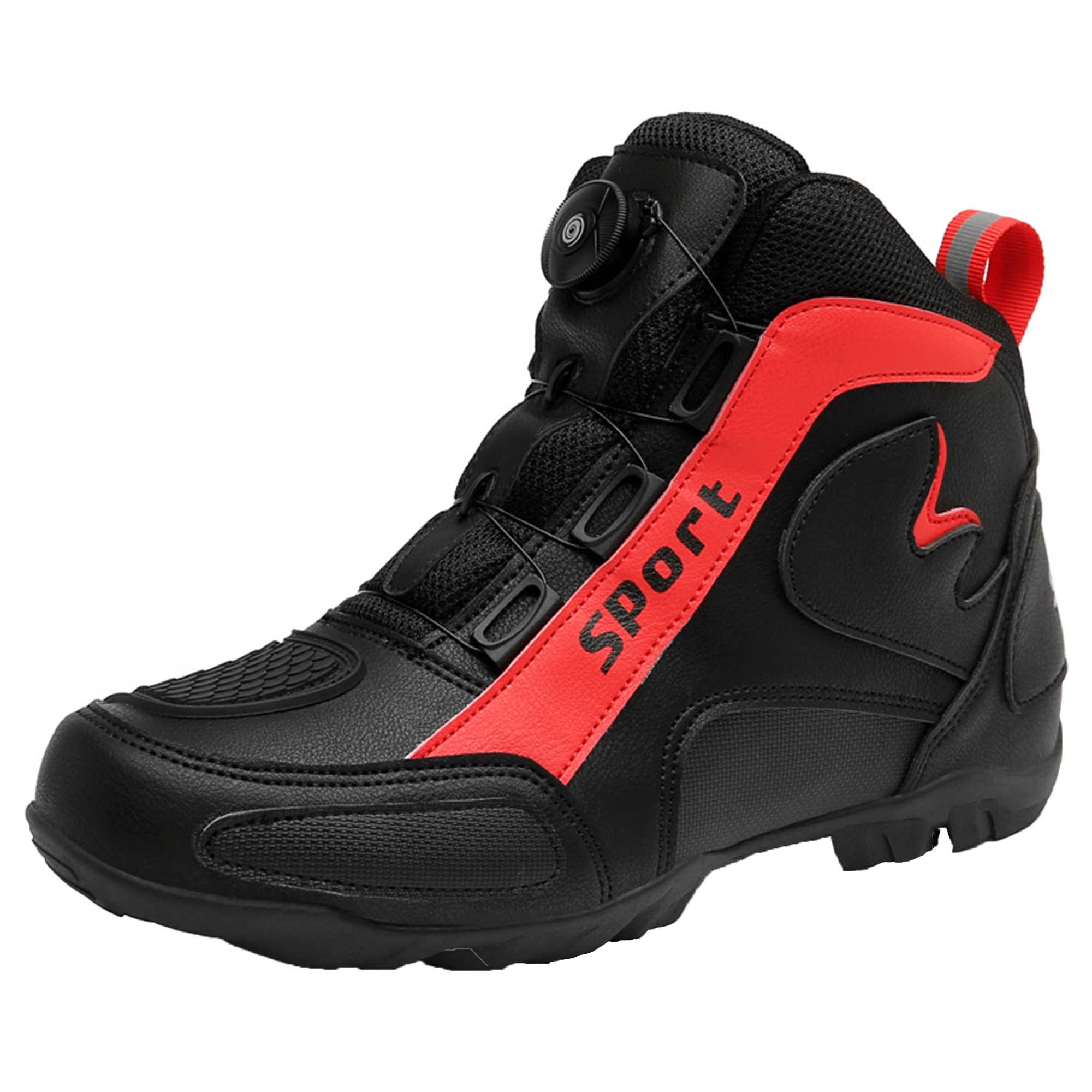 Botas De Moto para Hombre Zapatos De Cuero para Montar En Motocicleta Botines De Carreras De Talla Grande Antideslizantes Informales para Exteriores