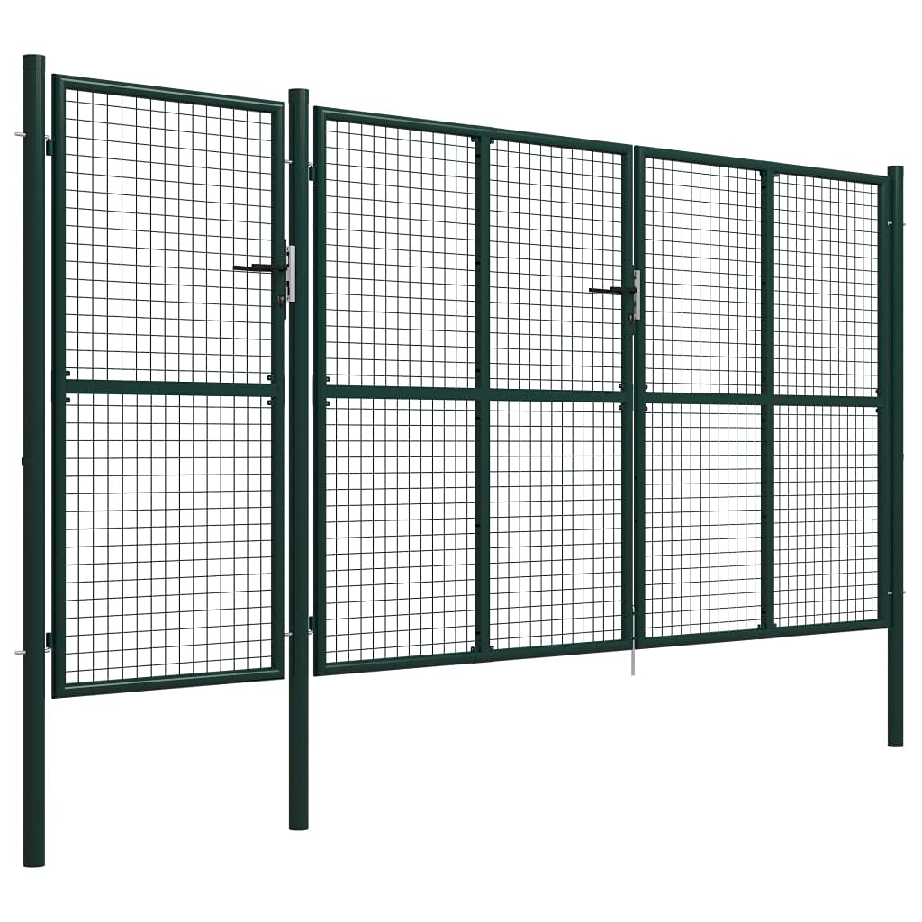 Gecheer Cancello per Giardino in Acciaio 400x200 cm Verde-Home