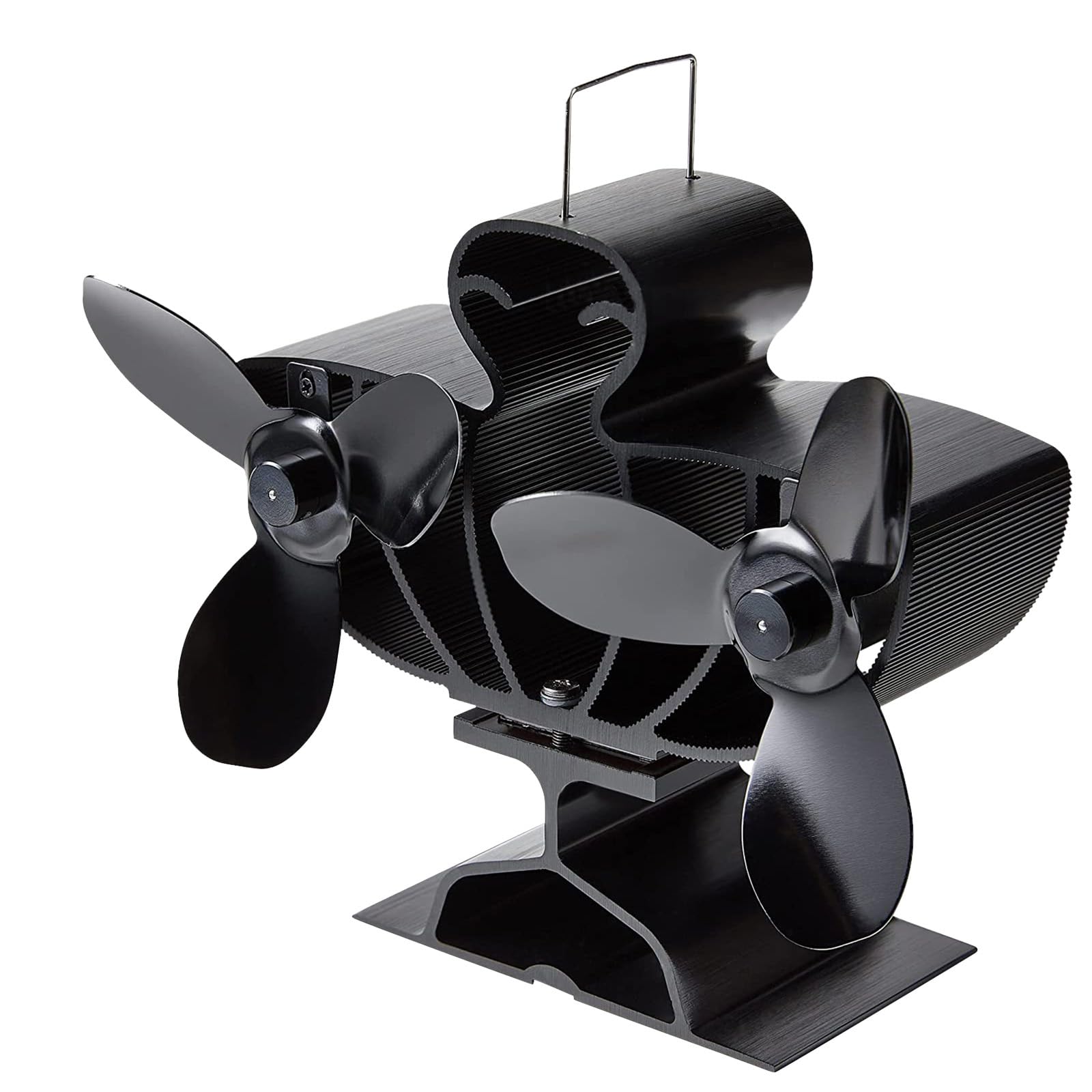 Jazuaiao Multicolor Fireplaces Fan Double Head Heat Powered Stove For/Pellet/Wood Buring Stove Fireplaces Fan Double Head Heat Powered