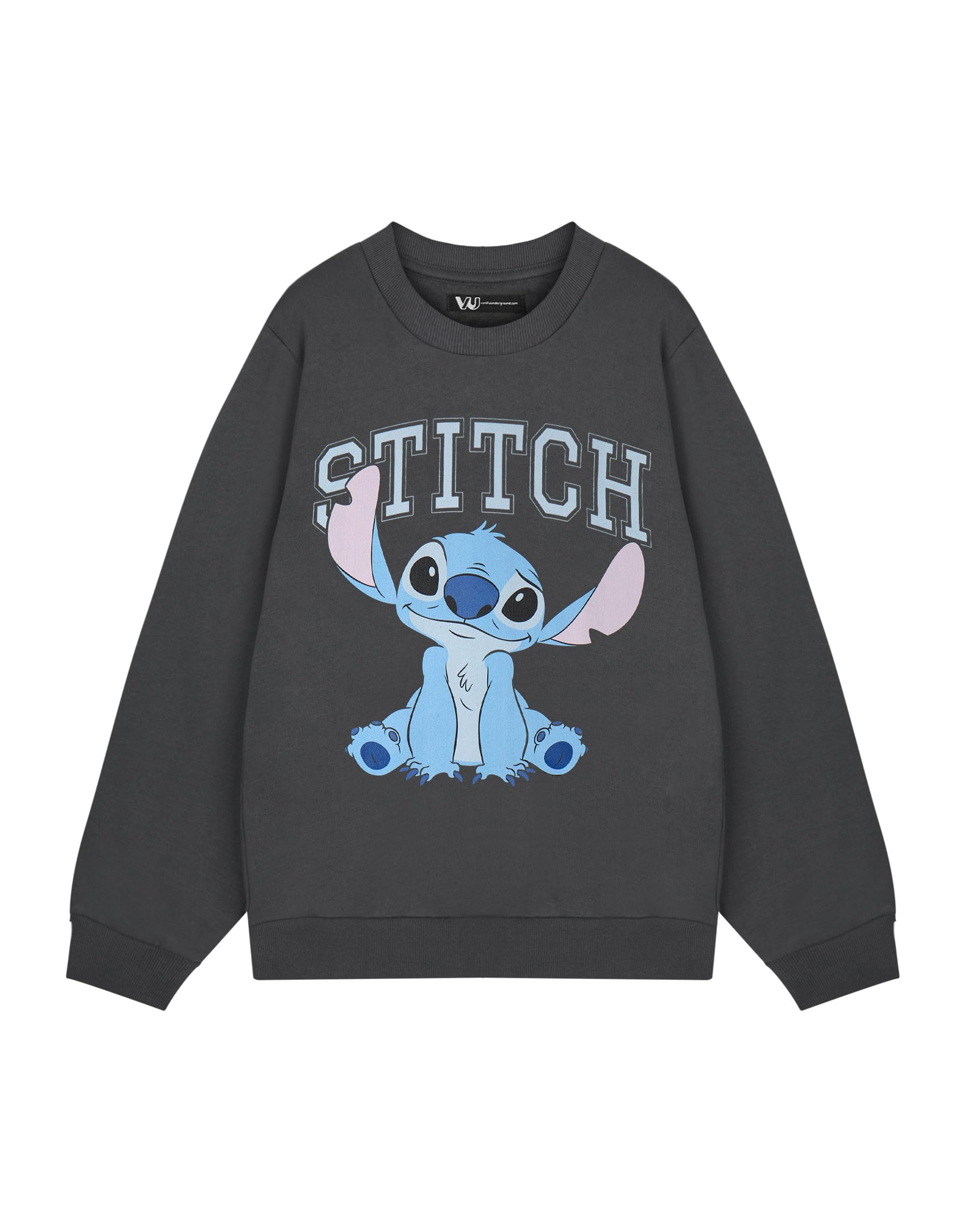 Disney Women's Grey Sweatshirt | Charcoal | Official Merch In Extra Large