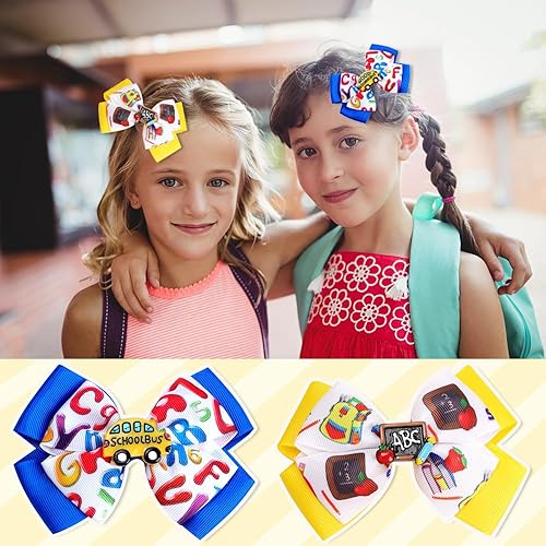 Miniatura 4 de Pinzas de lazo para el pelo escolar, pinzas para el pelo de Apple para el regreso a la escuela, clip de lazo para el pelo para niñas y diadema para