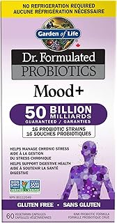 Garden of Life – Dr. Formulated Probiotics Mood+ | Manages Digestive Health & Symptoms of Chronic Stress | 50 Billion CFU + 16 Probiotic Strains | Includes Organic Ashwagandha and Blueberries