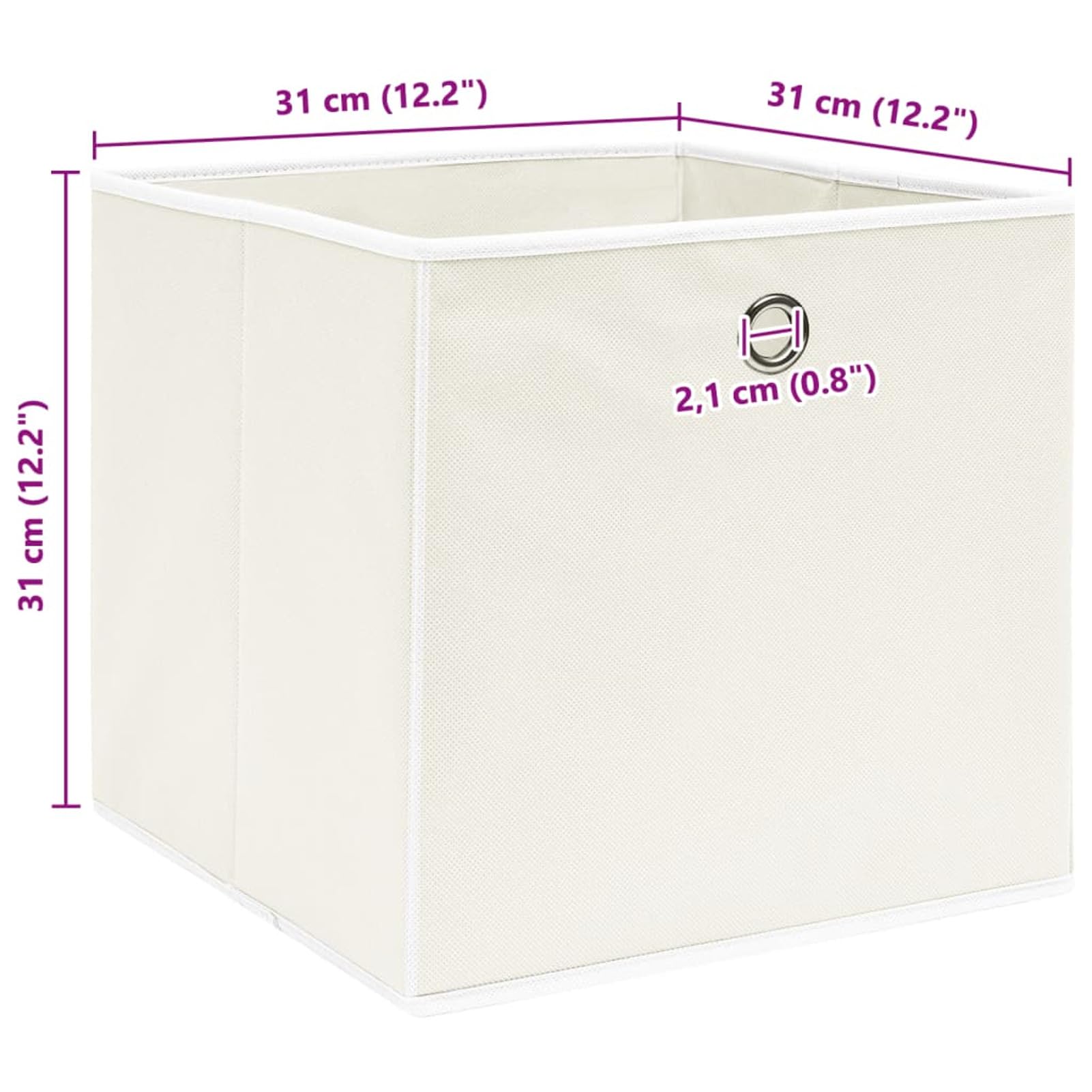 Aufbewahrungsboxen 10 STK Spielzeugkiste, Aufbewahrungskiste, Kleideraufbewahrung, Kleideraufbewahrung & Organisation, Weiß 32×32×32 cm Stoff