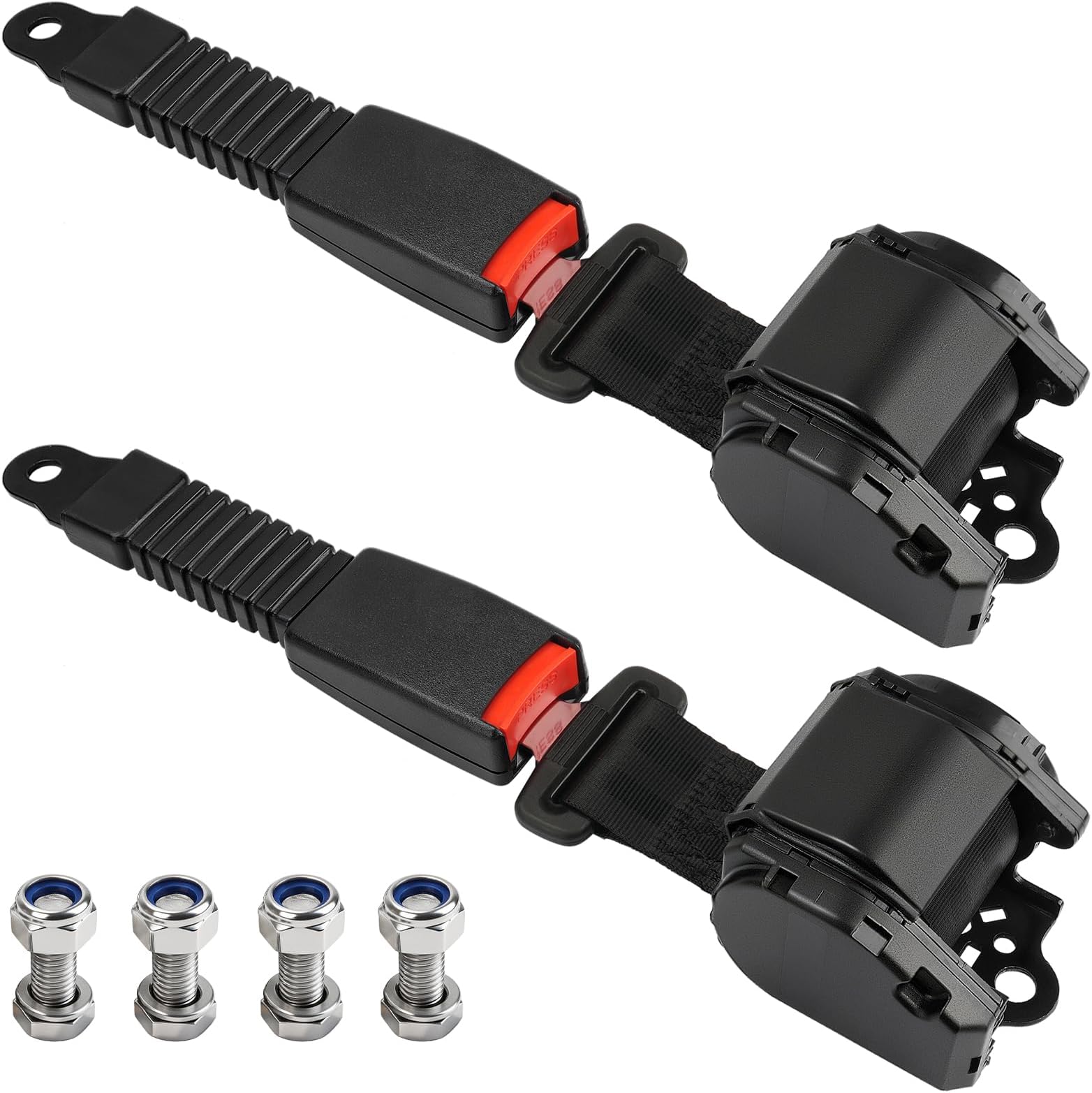 78.74" Retractable Golf Cart Seat Belts, Universal Golf Cart Seat Belts Kit Suitable for Club Car Yamaha EZGO Golf Carts, Extra-Long Golf Cart Seat Belt-2 Set