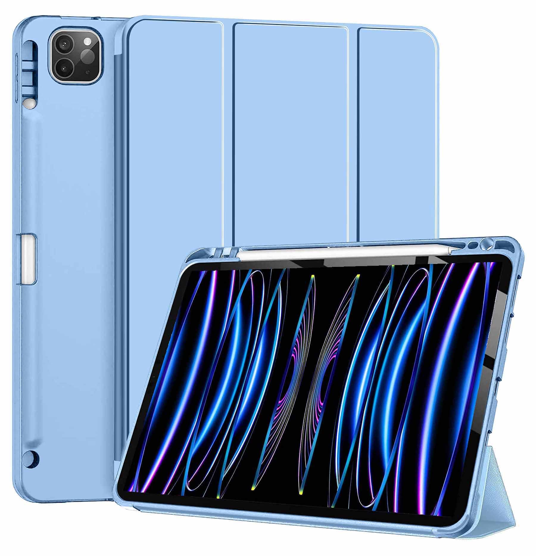 ProElite Smart Case for Apple iPad Pro 11 inch 2022/2021 4th/3rd Gen [Auto Sleep/Wake Cover] [Pencil Holder] [Soft Flexible Case] Recoil Series - Light Blue-image-39
