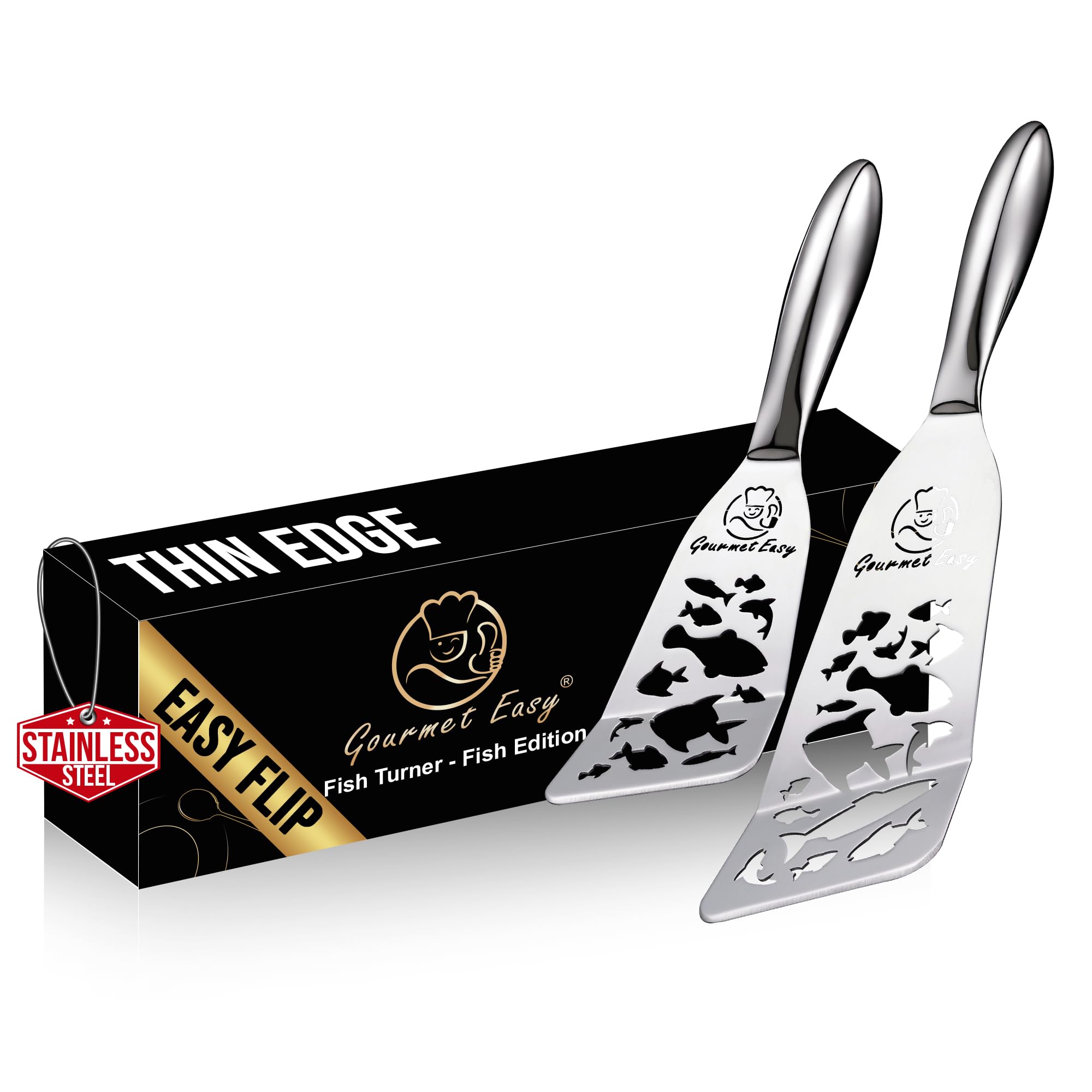 Gourmet Easy Fish Spatula Set, Ultra-Thin Edge Easy Flipping โ Fish Edition