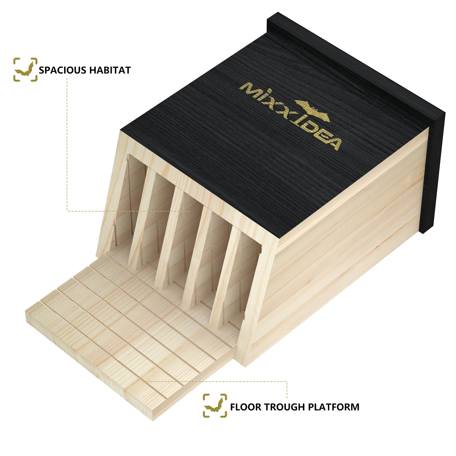 Maison de chauve-souris double chambre extérieur bois de cèdre fabriquée à la main