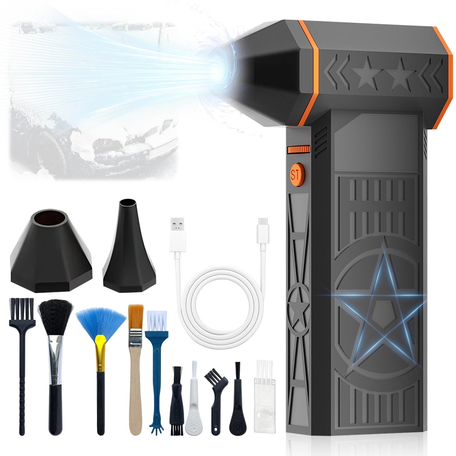 Dégivrage de pare-brise de voiture rapide grâce au Suptruck Frostblazer compact 5000W à turbine