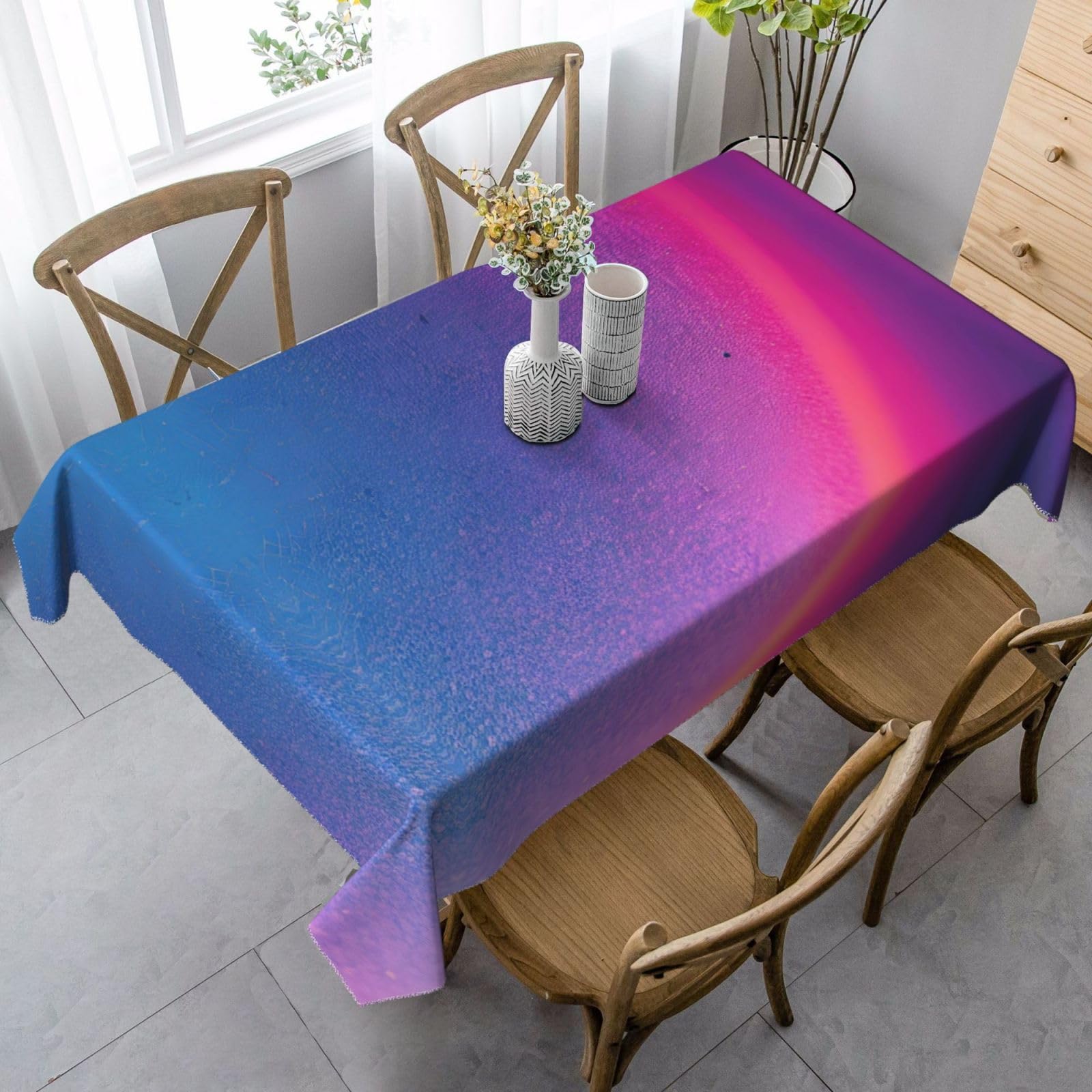 Nappes rectangle 137x183cm déperlantes avec motif géométrique abstrait moderne