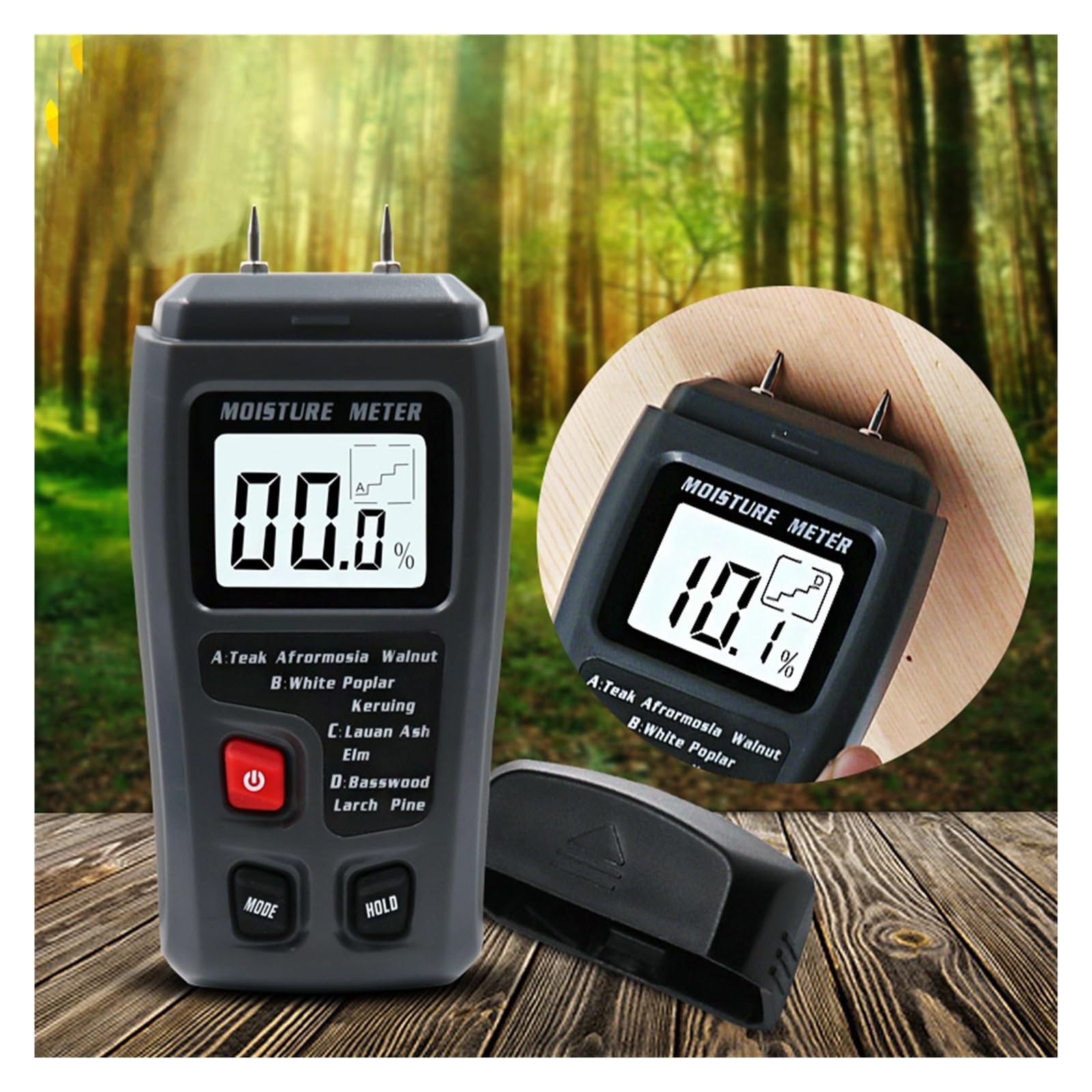 Tester wilgotności, Cyfrowy miernik wilgotności drewna Tester wilgotności drewna higrometr wykrywacz wilgoci w drewnie wyświetlacz LCD miernik wilgotności cegły cementowej,Higrometr