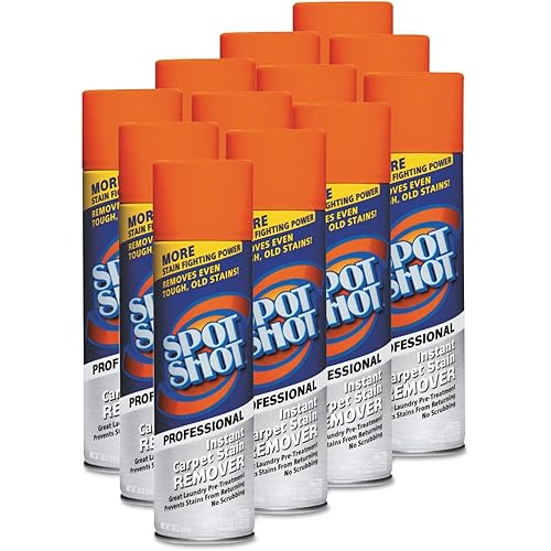Spot Shot Professional Instant Carpet Stain Remover, 18oz Spray Can, 12/Carton