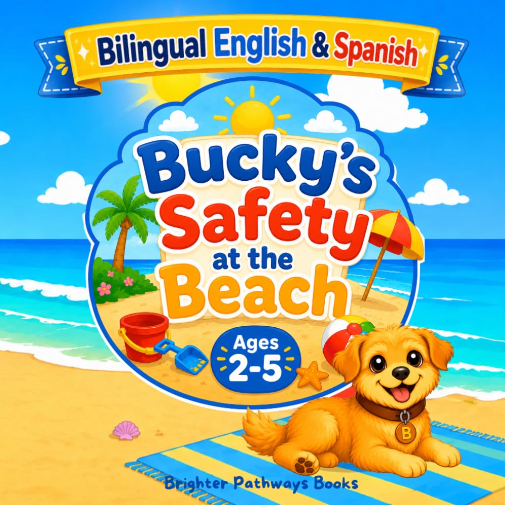 Bucky’s Safety at the Beach: A Bilingual Beach Safety Book for Toddlers and Preschoolers (Bucky's Bilingual Books)