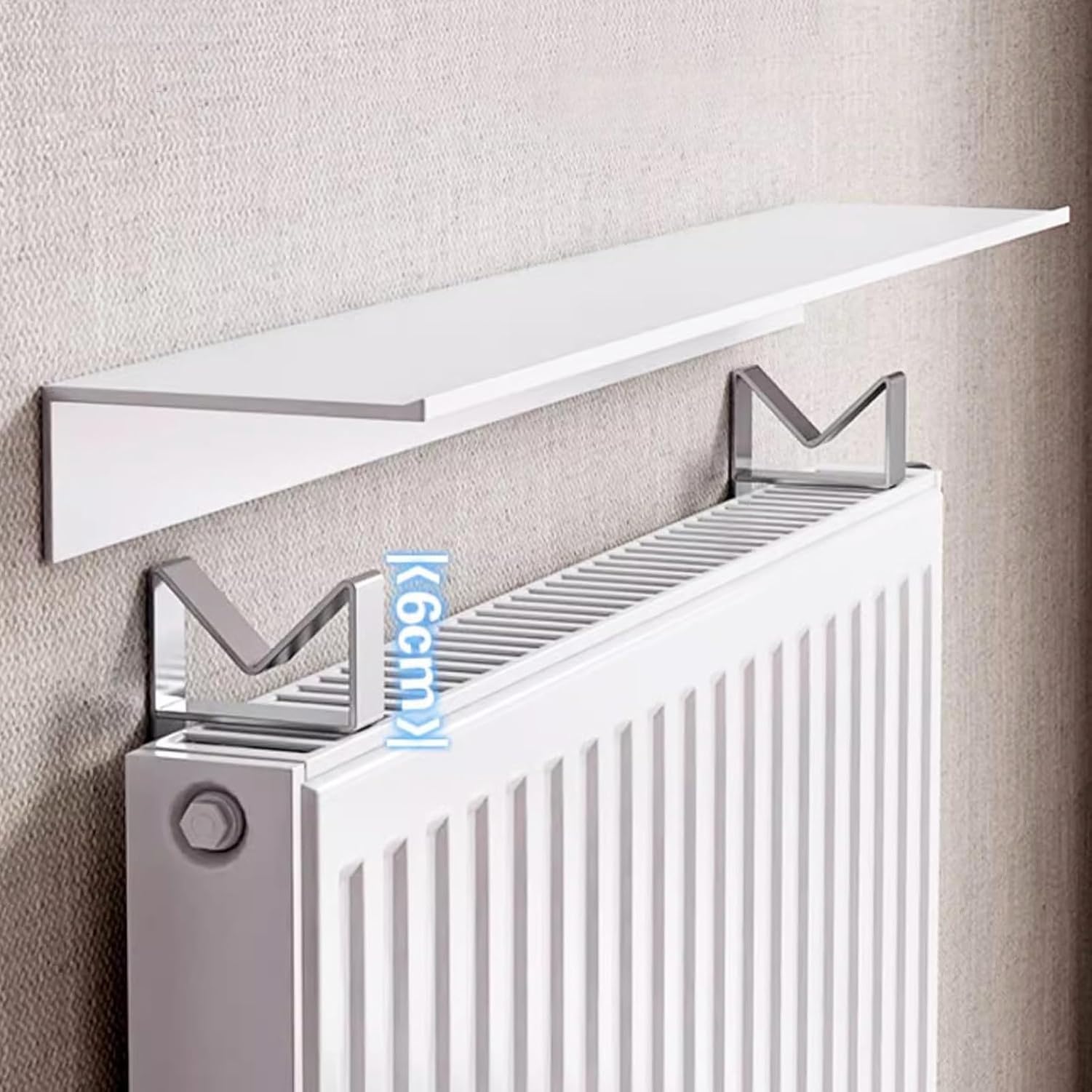 Support radiateur mural 2 en 1, étagère antidérapante,, 60cm, 60cm