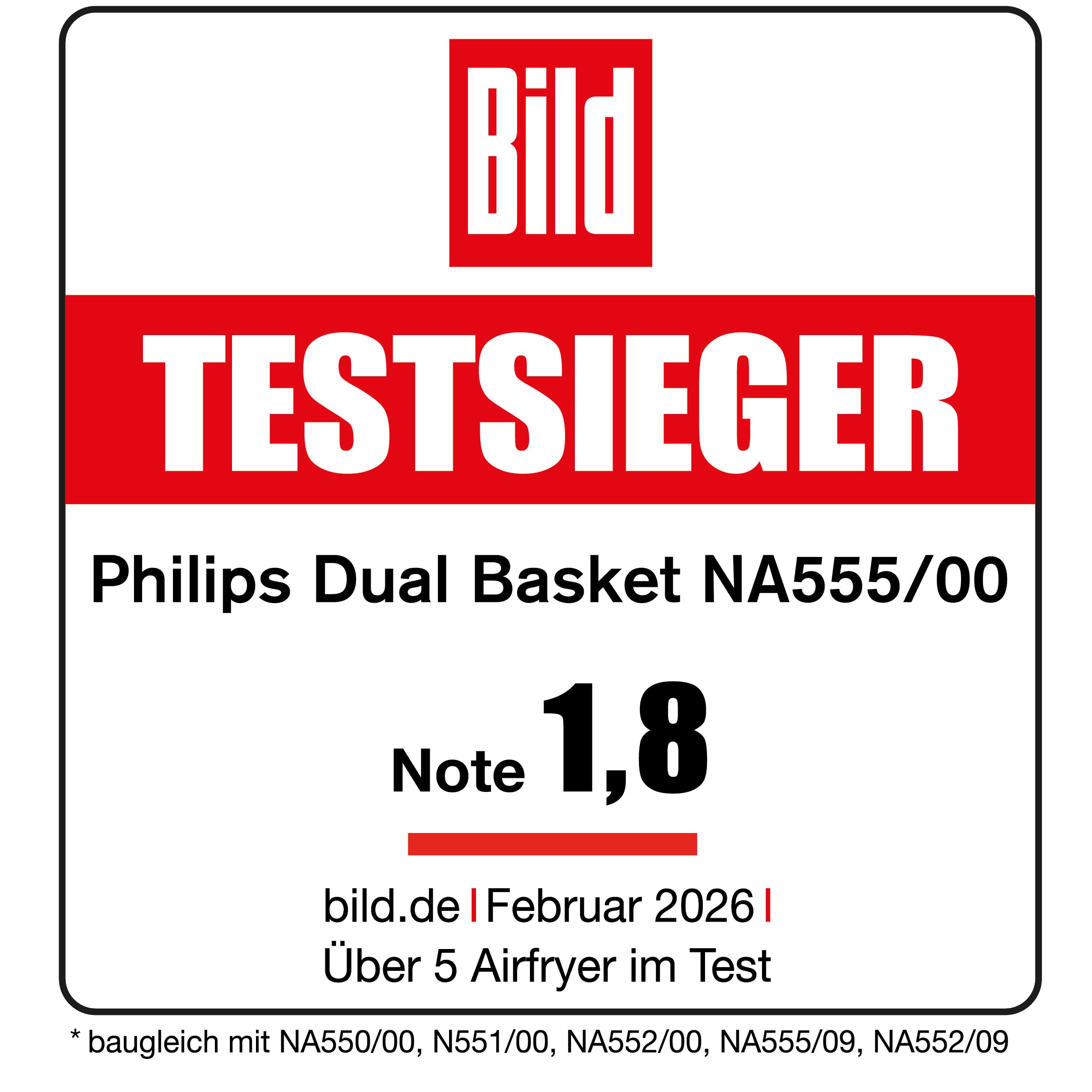 Philips Steam Airfryer 5000 Series Dual Basket Heißluftfritteuse 9L RapidAir Plus Dampfgar-Funktion NA550/00