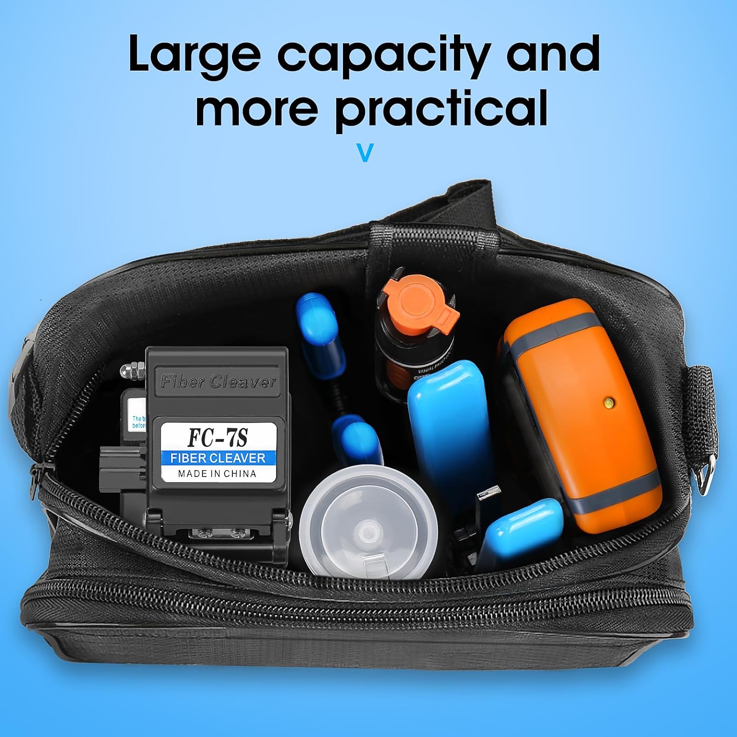 Fiber Termination Kit FTTH cold connection Tool Kits with Optical Power Meter with RJ45 Network Test 10KM VFL Fiber Cleaver Fiber Optical Stripper Pliers