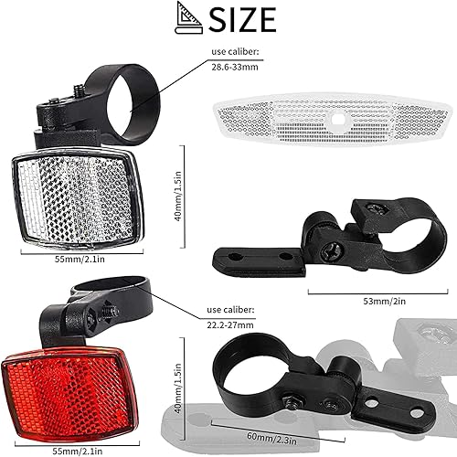 Miniatura 2 de VICDUEKG - Juego de 6 reflectores de bicicleta delanteros y traseros, reflectores de radios de rueda de bicicleta, reflectores de advertencia de