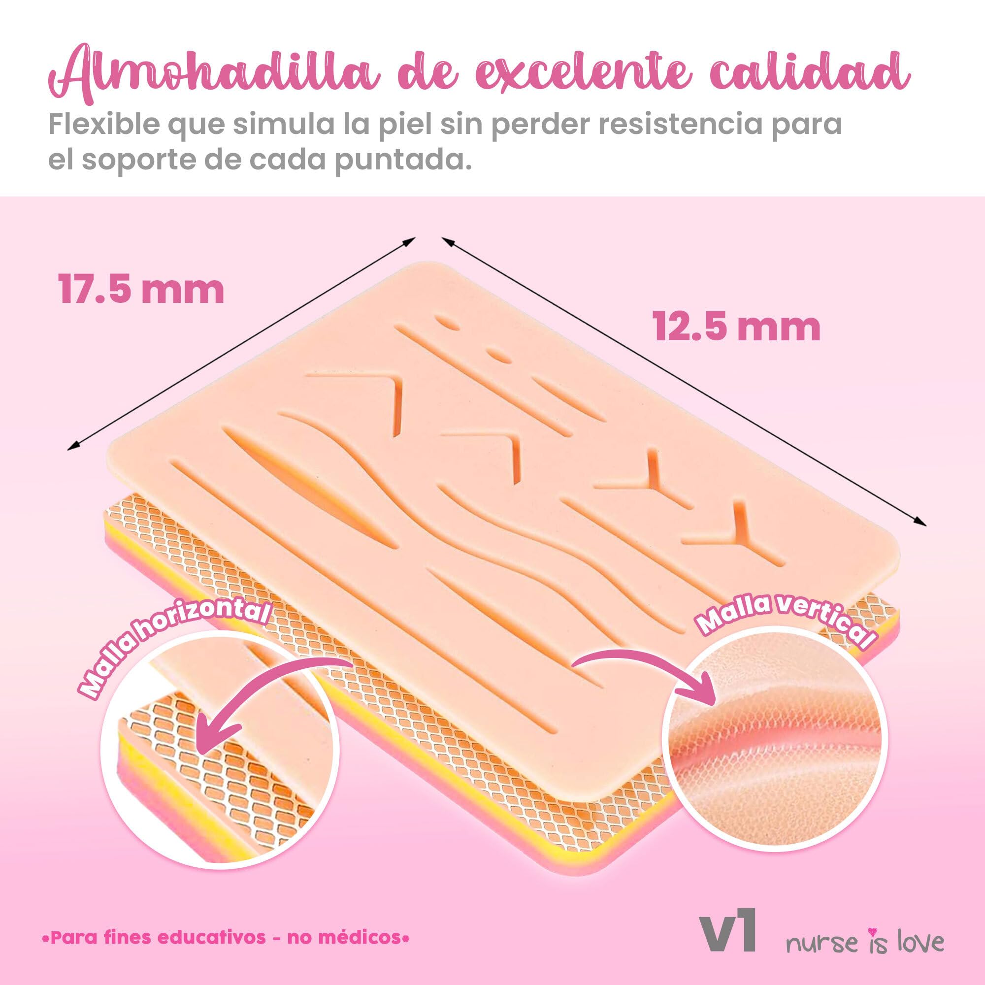 Nurse is Love Kit de Sutura para Practicar (30 piezas) con Estuche | Uso Educativo Ideal para, Estudiantes Medicina & Veterinaria + eBook + Video Curso HD | Regalo para Enfermera