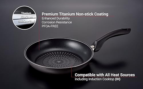 Miniatura 2 de Happycall Sartén antiadherente de titanio de inducción, gris, sin PFOA, sartén, apta para lavavajillas (11 pulgadas)