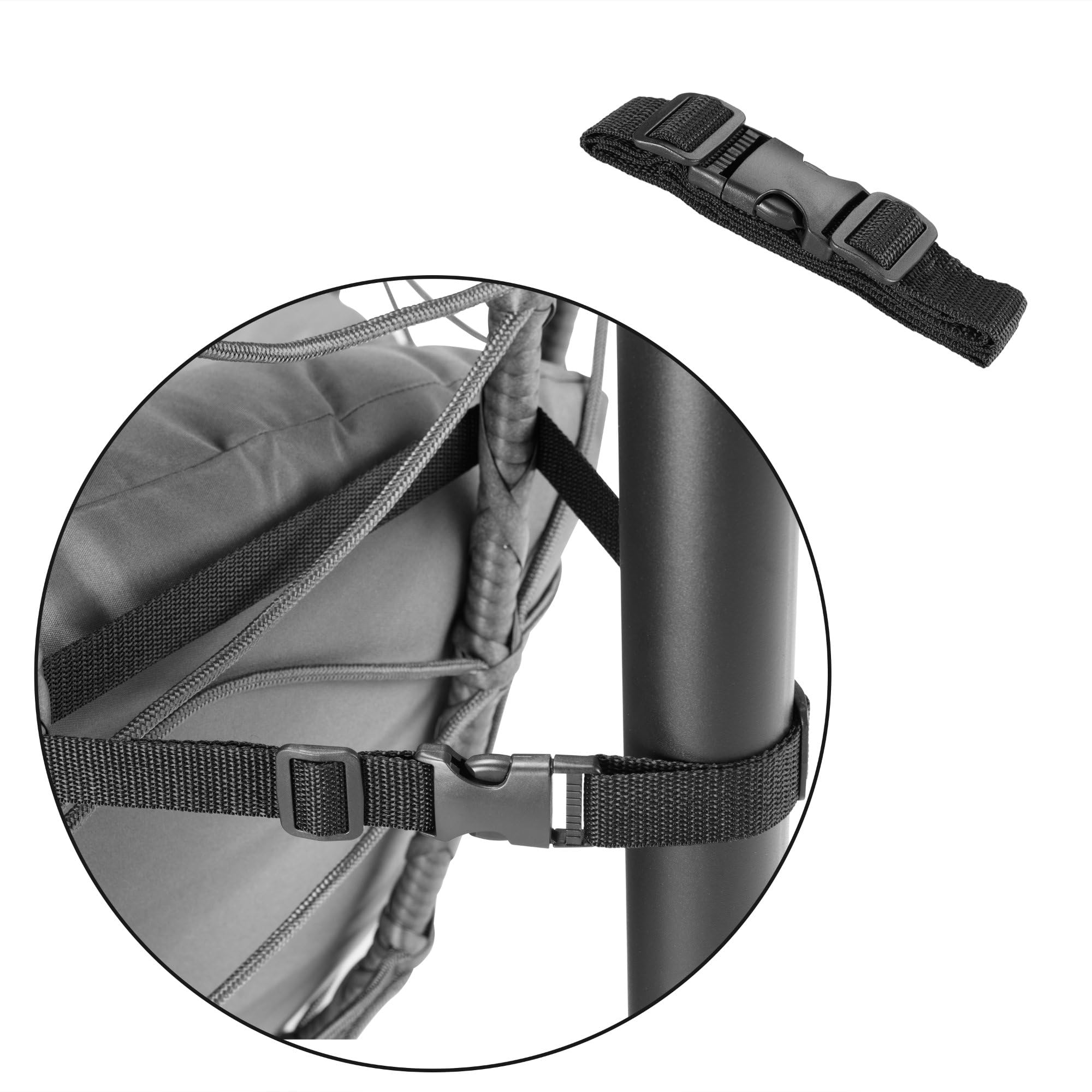Poltrona sospesa con telaio | antracite | altalena sospesa per interni ed esterni | incl. cuscino e imbottitura | poltrona sospesa per balcone esterno altalena da giardino, sedia a dondolo