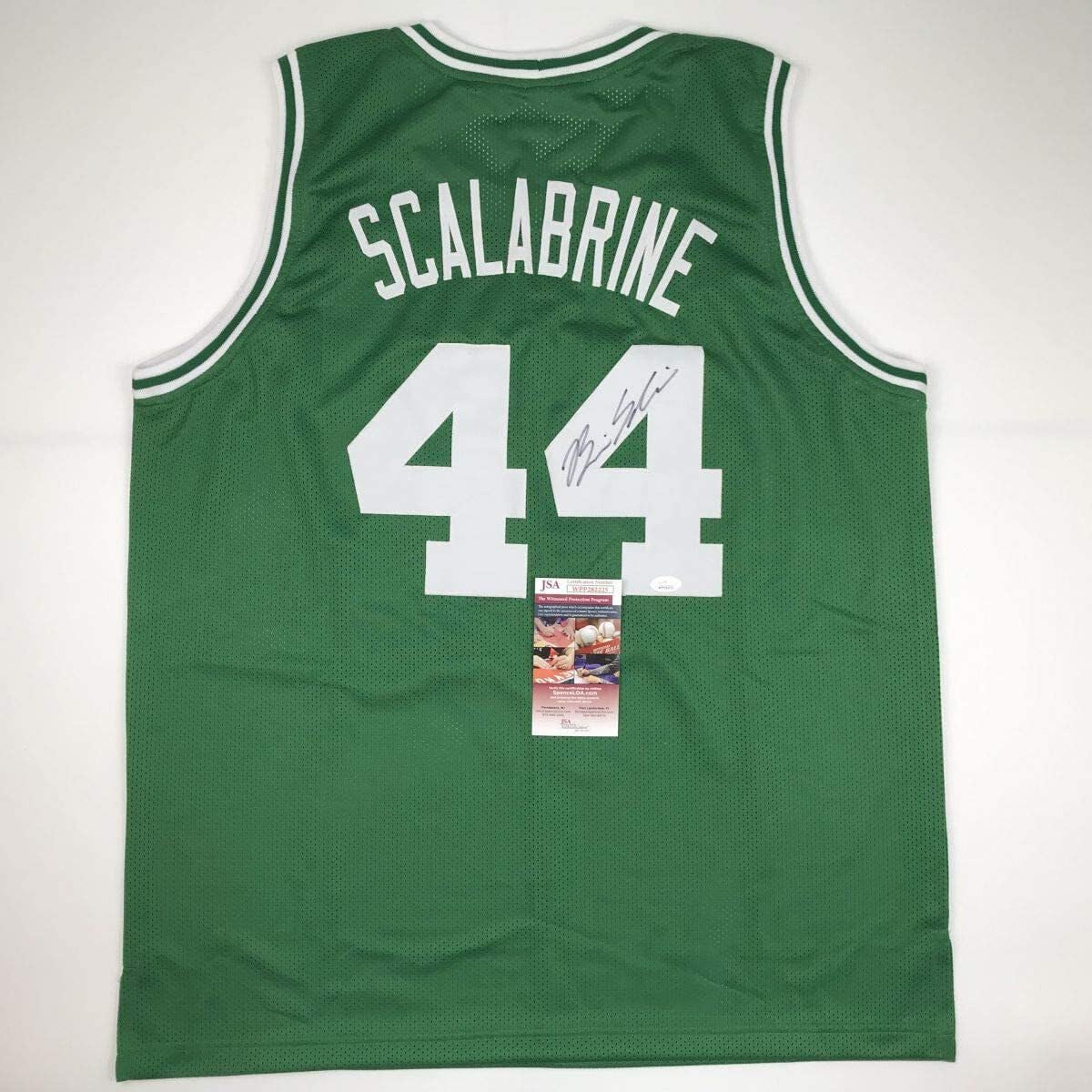 Autographed/Signed Brian Scalabrine Boston Green Basketball Jersey