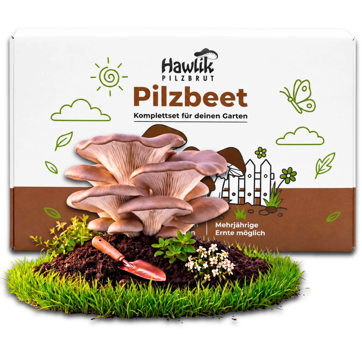 Hawlik Pilzbrut - Pleurote Kit de culture de champignons pour le jardin - Un jeu d'enfant pour créer votre propre champignonnière et récolter des pleurotes fraîches - Kit champignon