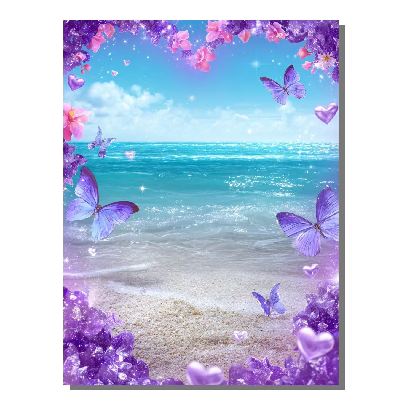 Landschaft Schmetterling Malen Nach Zahlen Erwachsene, Paint by Numbers Adult Set, Heimwerk Malen Nach Zahlen Kinder Mit Rahmen, Pinsel und 36 Acrylfarbe Als für Deko Wohnzimmer 60 x 80 cm BJHDK6