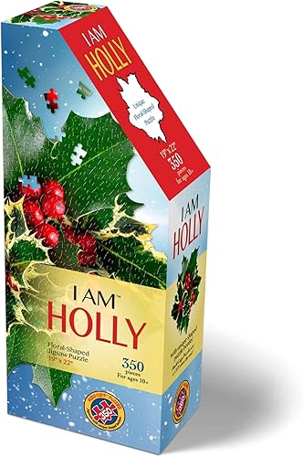 Miniatura 2 de Madd Capp Holly - Rompecabezas de 350 piezas para edades de 10 años en adelante, borde único en forma floral, caja de lujo de 5 lados, incluye datos