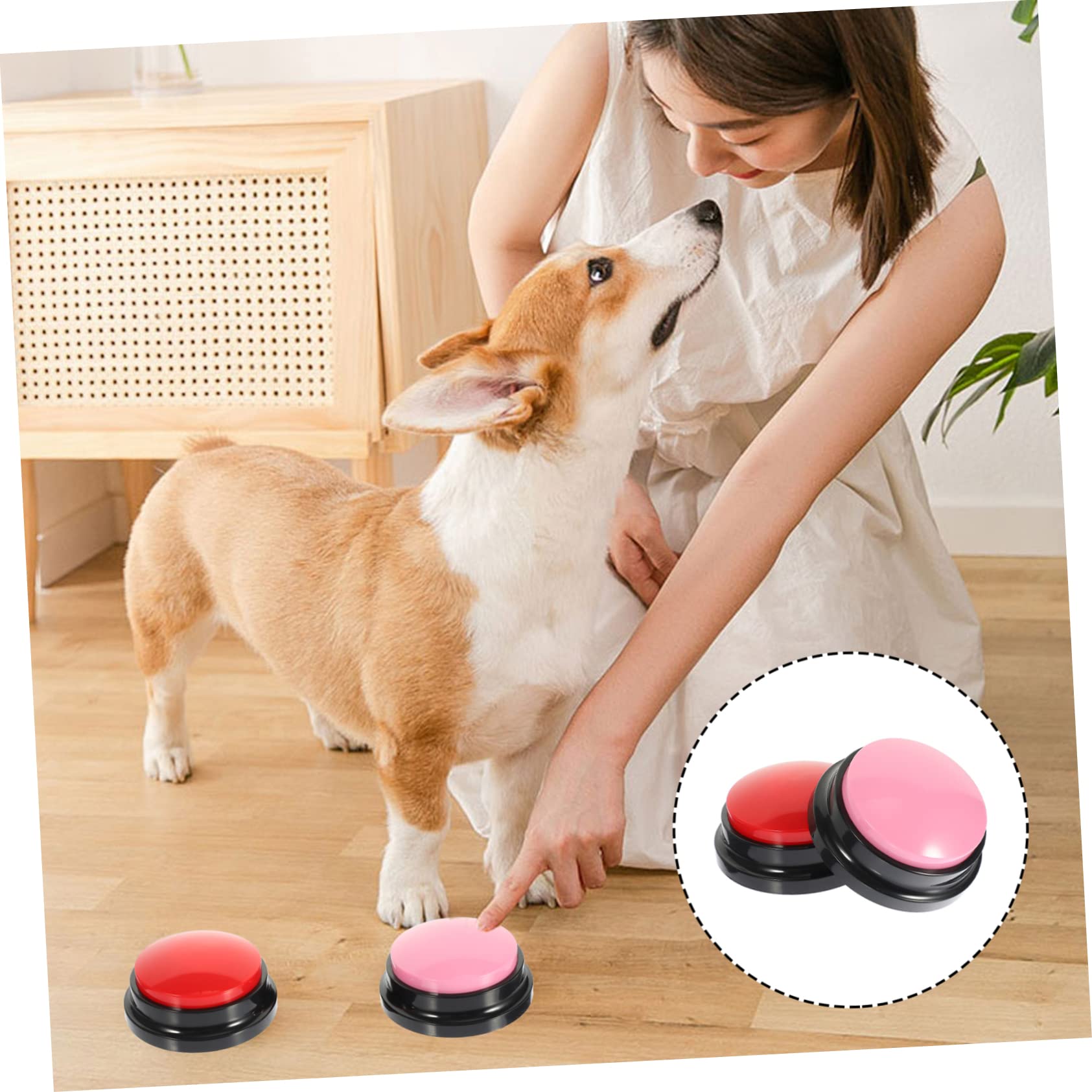 WOONEKY 4stücke Interaktive -Tasten Für Hunde Und Katzen Wiederaufnehmbare Kommunikationsbuttons Und Spielzeug Für Tiertraining Stärkung Bindung Und Besitzer