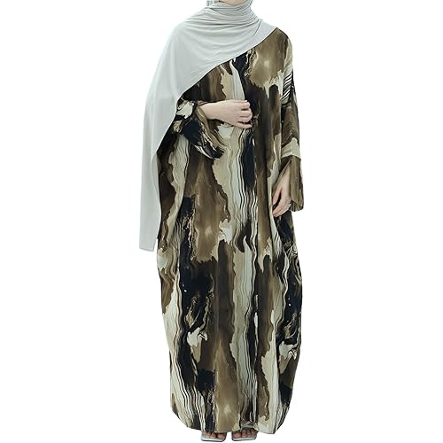 Muslim Prayer Cardigan Fashion Tie-dye Abaya Islamic Light Dress Comfortable Long Robe for Women