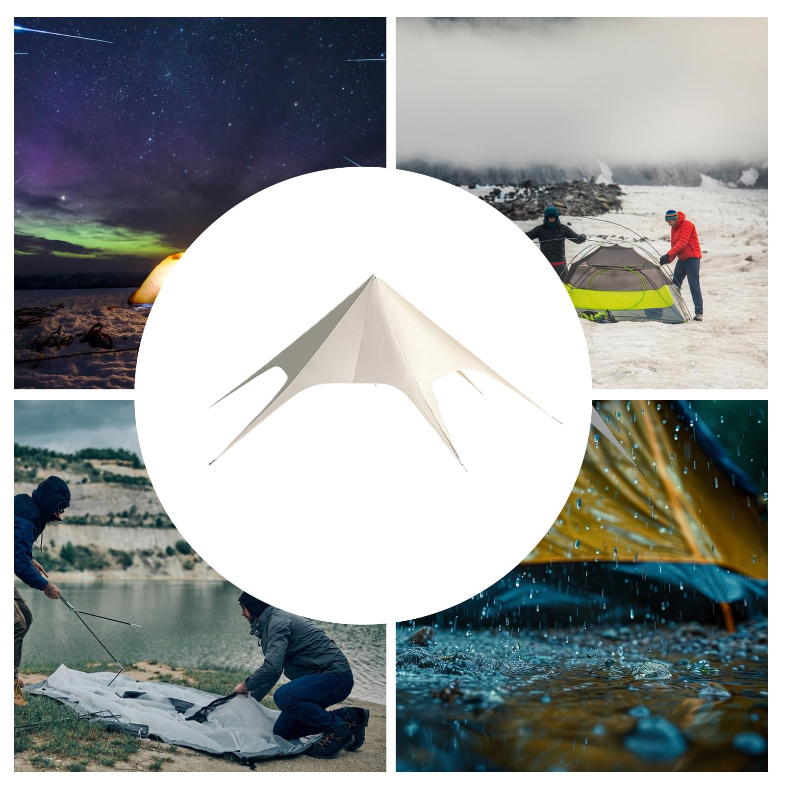 Toldo de Camping Refugios para Senderismo con Protección UV para Sombra | Resistentes al Rasgado para Actividades al Aire Libre como Mochilero Pesca Viajes Picnic