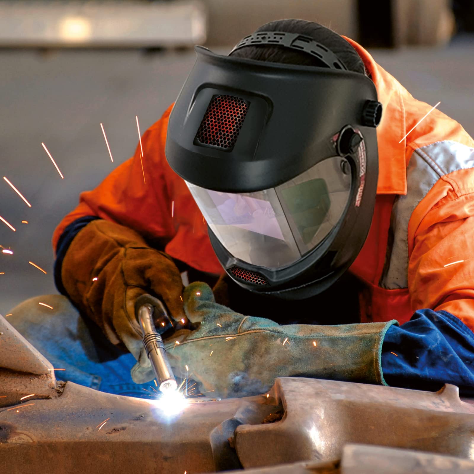 Mauk Automatik Schweißhelm mit Sichtfelderweiterung 180°