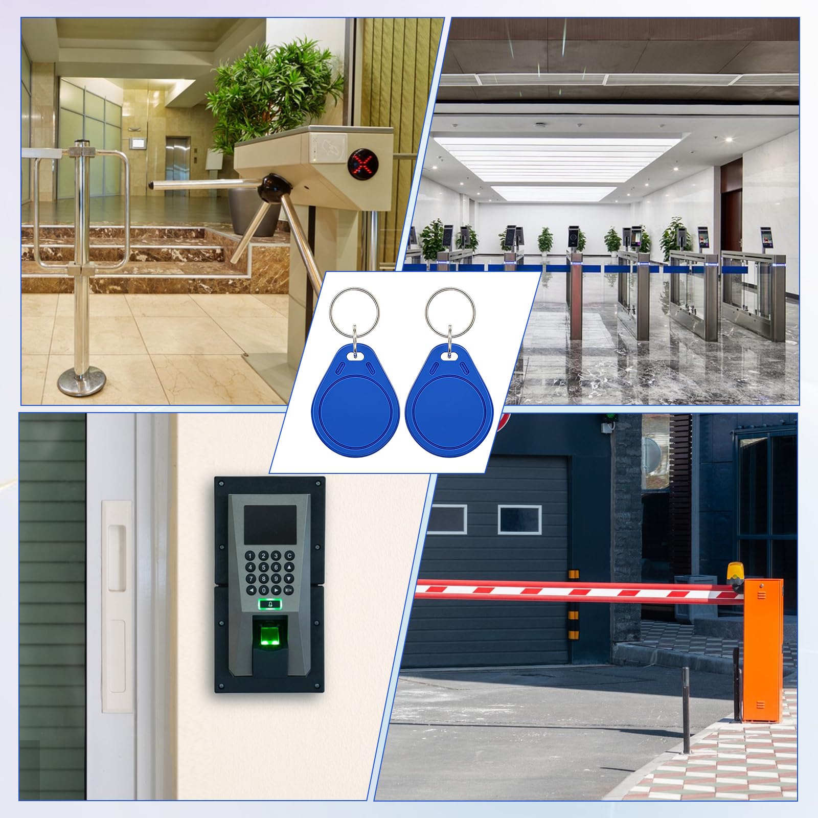 MIFARE Llaveros clásicos 1K RFID IC ISO14443A 13.56 MHz tarjeta control acceso azul 50 unidades
