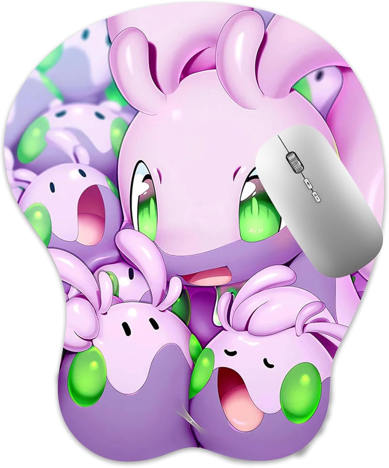 3D Mouse Pad Oppai Mousepad with Soft Gel Wrist Rest Anime Manga Gaming Boob pad Anti-Slip Mouse Mat (Goodr)