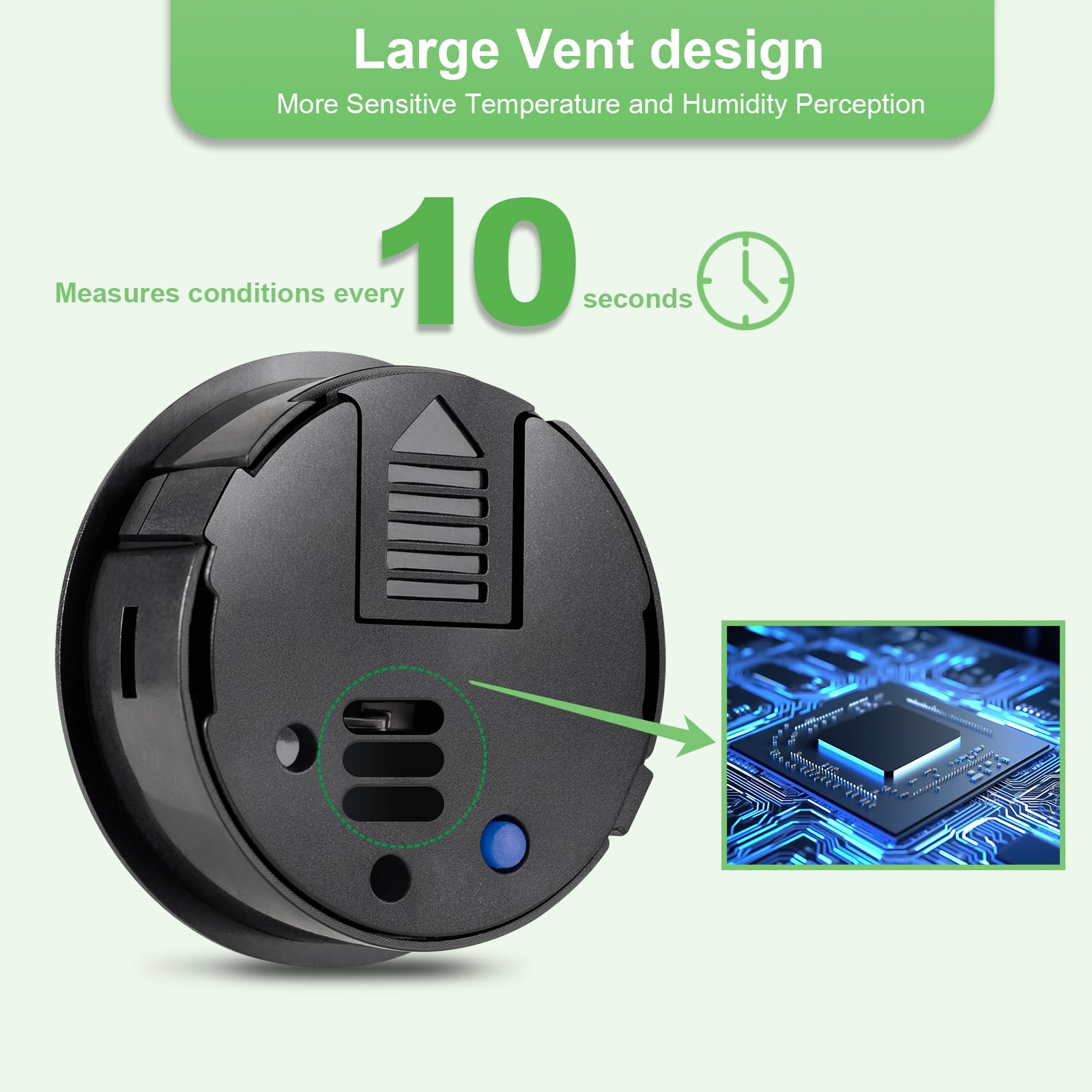 Mini-Hygrometer-Thermometer, für Innen- und Außenbereich, rund, Luftfeuchtigkeitsmesser, kleines digitales LCD-Monitorthermometer, Temperaturanzeige, Feuchtigkeitssensor (℉) oder (℃) für