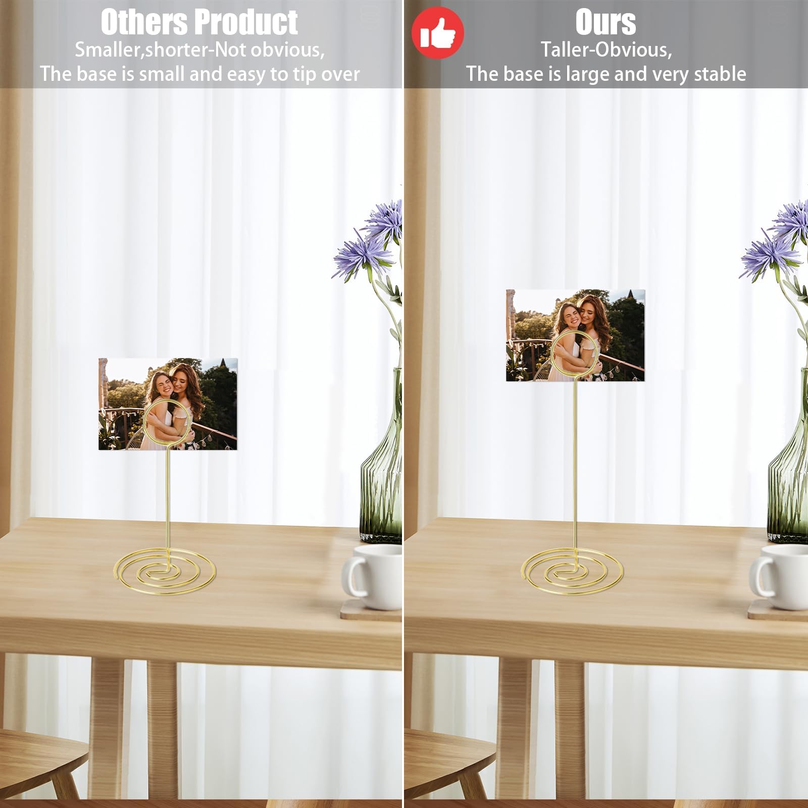 WEXFFU 10PCS Table Number Holders, Table Name Holders, 22cm/8.66inch Table Number Stands - Image 4
