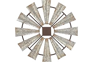 Deco 79 30" Silver Metal Windmill Wall Decor