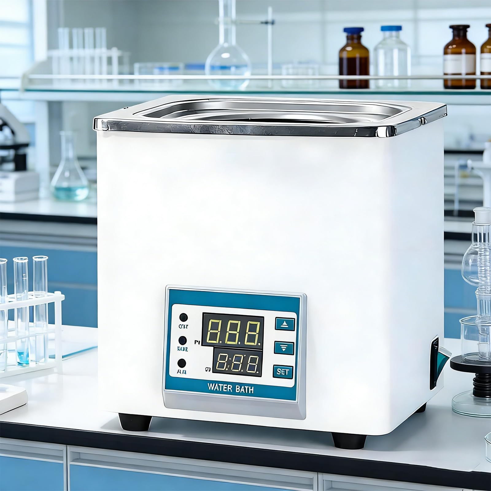 Baño María De Laboratorio Digital De 300 W, Baño De Laboratorio De Temperatura Constante, Capacidad: 3 L, Control De Temperatura PID, Función De Temporizador, Calefacción Circulatoria De 360°