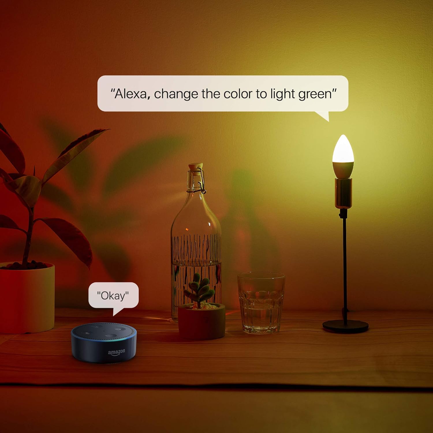 Amazon Crazy 🔥 Deals LED Candelabra Bulbs E12 Base, Color Changing and Dimmable Smart Light Bulb, Compatible with Alexa, Echo, Google Home & Siri, 2.4GHz WiFi Only, No Hub Required 400lm 30w Equivalent (1 pack)